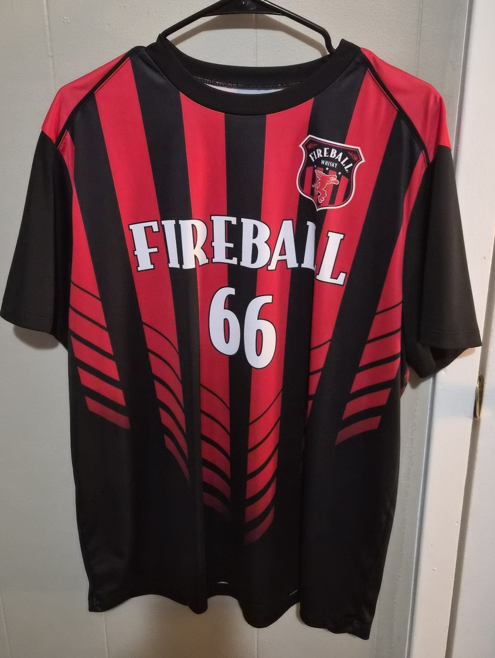 Fireball Red & Black Striped Jersey - 66
